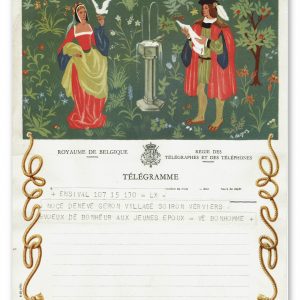vintage kunst telegram man en vrouw van adel